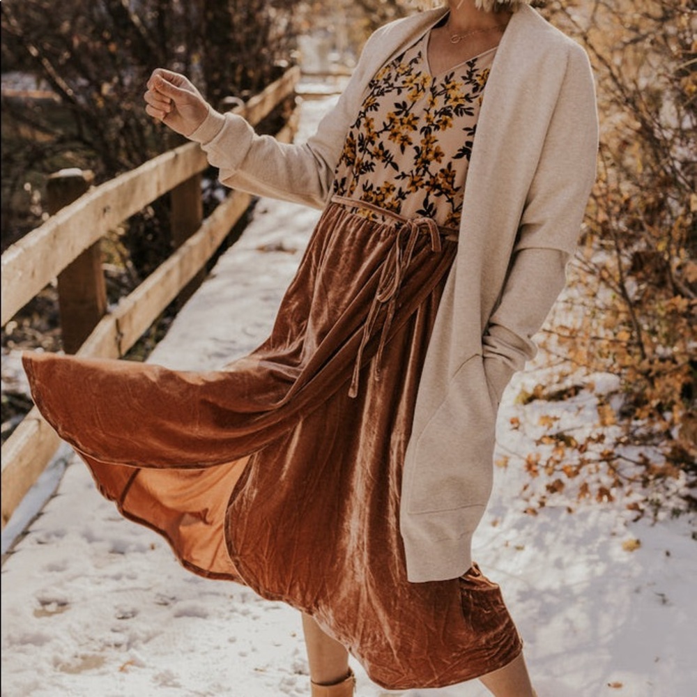 Roolee: One Day Velvet Dress in Dark Salmon